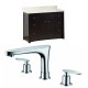 American Imaginations AI-10732 Birch Wood-Veneer Vanity Set In Distressed Antique Walnut With 8-in. o.c. CUPC Faucet