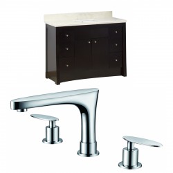 American Imaginations AI-10732 Birch Wood-Veneer Vanity Set In Distressed Antique Walnut With 8-in. o.c. CUPC Faucet