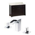 American Imaginations AI-10734 Birch Wood-Veneer Vanity Set In Distressed Antique Walnut With 8-in. o.c. CUPC Faucet