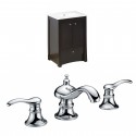 American Imaginations AI-10745 Birch Wood-Veneer Vanity Set In Distressed Antique Walnut With 8-in. o.c. CUPC Faucet