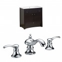 American Imaginations AI-10766 Birch Wood-Veneer Vanity Set In Distressed Antique Walnut With 8-in. o.c. CUPC Faucet