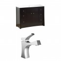 American Imaginations AI-10772 Birch Wood-Veneer Vanity Set In Distressed Antique Walnut With Single Hole CUPC Faucet