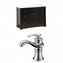 American Imaginations AI-10773 Birch Wood-Veneer Vanity Set In Distressed Antique Walnut With Single Hole CUPC Faucet
