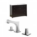 American Imaginations AI-10779 Birch Wood-Veneer Vanity Set In Distressed Antique Walnut With 8-in. o.c. CUPC Faucet