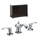 American Imaginations AI-10780 Birch Wood-Veneer Vanity Set In Distressed Antique Walnut With 8-in. o.c. CUPC Faucet