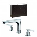 American Imaginations AI-10781 Birch Wood-Veneer Vanity Set In Distressed Antique Walnut With 8-in. o.c. CUPC Faucet