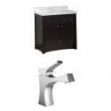 American Imaginations AI-10786 Birch Wood-Veneer Vanity Set In Distressed Antique Walnut With Single Hole CUPC Faucet