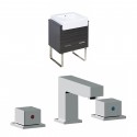 American Imaginations AI-17318 Plywood-Melamine Vanity Set In Dawn Grey With 8-in. o.c. CUPC Faucet