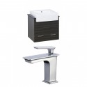 American Imaginations AI-17386 Plywood-Melamine Vanity Set In Dawn Grey With Single Hole CUPC Faucet