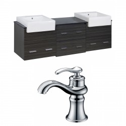 American Imaginations AI-17411 Plywood-Melamine Vanity Set In Dawn Grey With Single Hole CUPC Faucet