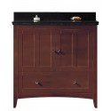 American Imaginations AI-17591 Plywood-Veneer Vanity Set In Walnut