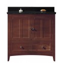 American Imaginations AI-17593 Plywood-Veneer Vanity Set In Walnut