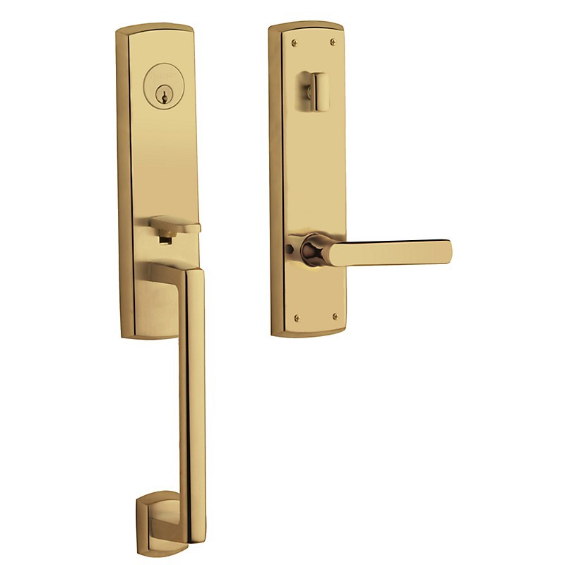 Baldwin Estate Hardware Series 85387 Soho 3/4 Escutcheon Handleset Emergency Egress w/ 5485V Door Lever