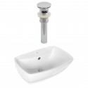 American Imaginations AI-14874 Rectangle Vessel Set In White Color And Drain