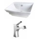 American Imaginations AI-14909 Rectangle Vessel Set In White Color With Single Hole CUPC Faucet