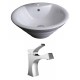 American Imaginations AI-14916 Round Vessel Set In White Color With Single Hole CUPC Faucet