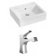 American Imaginations AI-14930 Rectangle Vessel Set In White Color With Single Hole CUPC Faucet