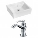 American Imaginations AI-14931 Rectangle Vessel Set In White Color With Single Hole CUPC Faucet