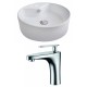 American Imaginations AI-14945 Round Vessel Set In White Color With Single Hole CUPC Faucet