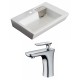 American Imaginations AI-14983 Rectangle Vessel Set In White Color With Single Hole CUPC Faucet