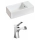 American Imaginations AI-15025 Rectangle Vessel Set In White Color With Single Hole CUPC Faucet