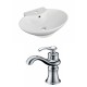 American Imaginations AI-15033 Oval Vessel Set In White Color With Single Hole CUPC Faucet