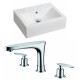 American Imaginations AI-15051 Rectangle Vessel Set In White Color With 8-in. o.c. CUPC Faucet