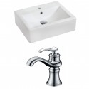 American Imaginations AI-15078 Rectangle Vessel Set In White Color With Single Hole CUPC Faucet