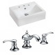 American Imaginations AI-15085 Rectangle Vessel Set In White Color With 8-in. o.c. CUPC Faucet