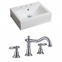 American Imaginations AI-15117 Rectangle Vessel Set In White Color With 8-in. o.c. CUPC Faucet
