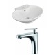 American Imaginations AI-15142 Oval Vessel Set In White Color With Single Hole CUPC Faucet