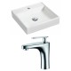 American Imaginations AI-15156 Square Vessel Set In White Color With Single Hole CUPC Faucet