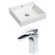 American Imaginations AI-15158 Square Vessel Set In White Color With Single Hole CUPC Faucet