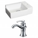 American Imaginations AI-15188 Rectangle Vessel Set In White Color With Single Hole CUPC Faucet