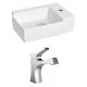 American Imaginations AI-15194 Rectangle Vessel Set In White Color With Single Hole CUPC Faucet