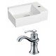 American Imaginations AI-15195 Rectangle Vessel Set In White Color With Single Hole CUPC Faucet