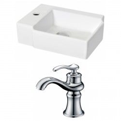 American Imaginations AI-15209 Rectangle Vessel Set In White Color With Single Hole CUPC Faucet