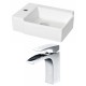 American Imaginations AI-15212 Rectangle Vessel Set In White Color With Single Hole CUPC Faucet