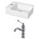American Imaginations AI-15214 Rectangle Vessel Set In White Color With Single Hole CUPC Faucet