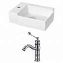 American Imaginations AI-15214 Rectangle Vessel Set In White Color With Single Hole CUPC Faucet