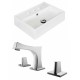 American Imaginations AI-15222 Rectangle Vessel Set In White Color With 8-in. o.c. CUPC Faucet