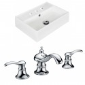 American Imaginations AI-15223 Rectangle Vessel Set In White Color With 8-in. o.c. CUPC Faucet