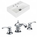 American Imaginations AI-15237 Rectangle Vessel Set In White Color With 8-in. o.c. CUPC Faucet