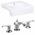 American Imaginations AI-15244 Rectangle Vessel Set In White Color With 8-in. o.c. CUPC Faucet