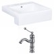 American Imaginations AI-15256 Rectangle Vessel Set In White Color With Single Hole CUPC Faucet