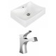 American Imaginations AI-15257 Rectangle Vessel Set In White Color With Single Hole CUPC Faucet