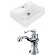 American Imaginations AI-15258 Rectangle Vessel Set In White Color With Single Hole CUPC Faucet