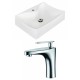 American Imaginations AI-15266 Rectangle Vessel Set In White Color With Single Hole CUPC Faucet