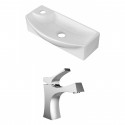 American Imaginations AI-15274 Rectangle Vessel Set In White Color With Single Hole CUPC Faucet