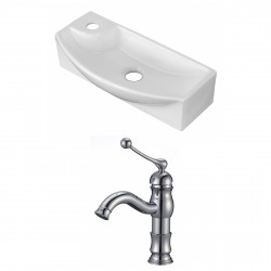 American Imaginations AI-15280 Rectangle Vessel Set In White Color With Single Hole CUPC Faucet